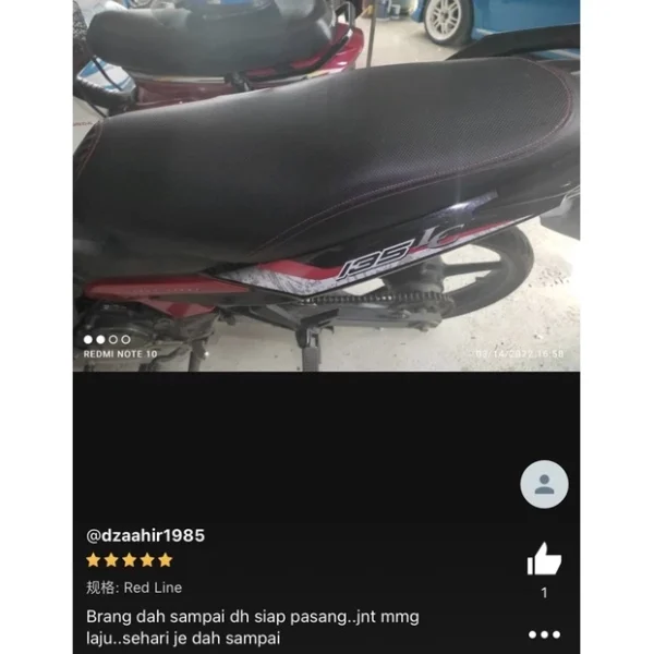 LC135 V1 V2 V3 V4 V5 V6 V7 Y15 Y15ZR Seat Cover Kain Sit Original Style Lining Red line BENANG Putih Merah Sarung LC 135